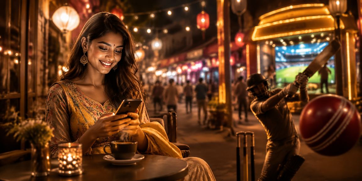 Night market showcasing cricket betting in India
