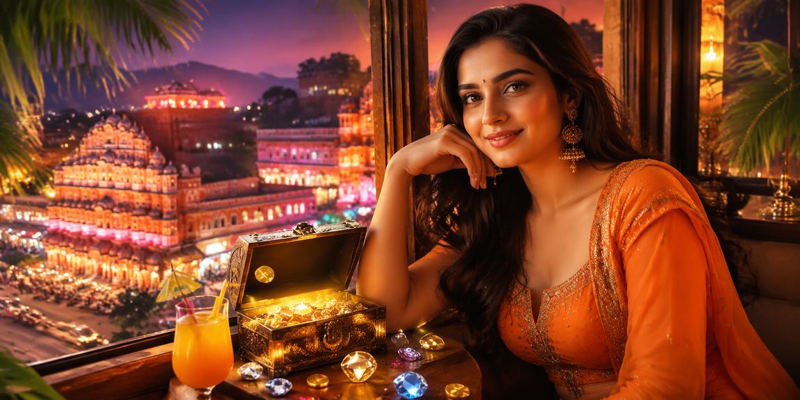 User enjoying casino betting app on Jaipur beach